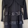 Tesco F+F girls navy sequin dress with bolero Age 4-5 EUC Image 3
