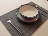 ONLY GREY Large Felt Placemats 17 x 11 inch. Rectangle Place Mat Set of 2