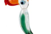 Vintage hand blown Murano art glass parrot