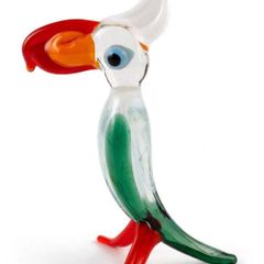 Vintage hand blown Murano art glass parrot
