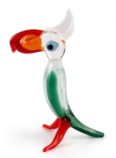 Vintage hand blown Murano art glass parrot