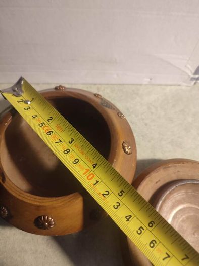 Vintage Leaf Pattern Solid Wood Handmade Carved Fruit /Trinket Bowl