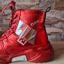 Red Shinny Leather Funky Hightops, size 40 Image 4