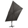 Cantilever Umbrella with Pole and LED Lights Anthracite 300 cm Image 5