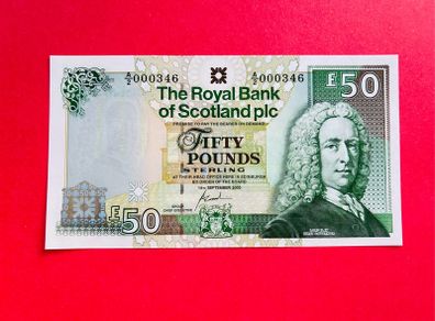 Scotland  50 Pounds   2005  PICK  367  LOW SERIAL NUMBER  ( Uncirculated )
