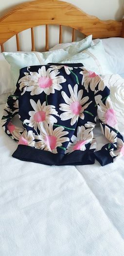 Light Flower Print Bomber - Size 8-10