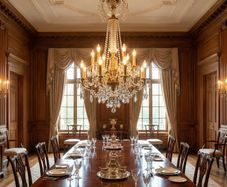 Large old heavy brass and glass chandelier