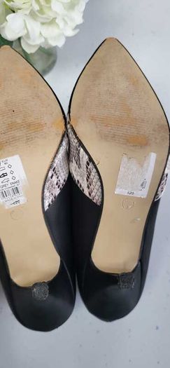 PROFILE python and plain black high heels Sz 7UK (Fit 7-7.5UK)