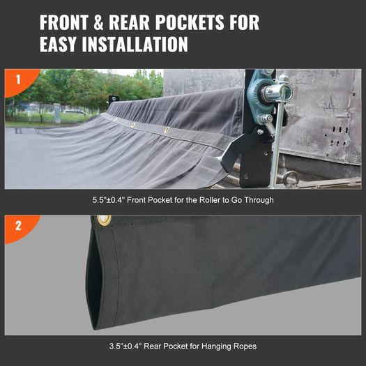 6 x 14ft Heavy Duty Dump Truck Mesh Tarp PVC Coated with Reinforced Stitching and Brass Grommets