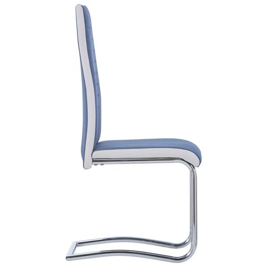 Cantilever Dining Chairs 2 pcs Blue Fabric