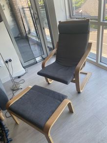 IKEA Poang armchair and footstool