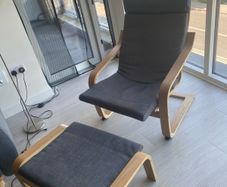 IKEA Poang armchair and footstool