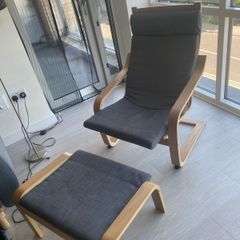 IKEA Poang armchair and footstool