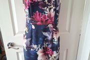 Coast Navy Floral  S/L Dress in Size 12