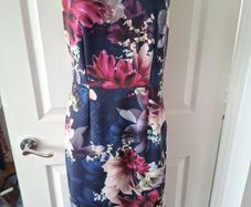 Coast Navy Floral  S/L Dress in Size 12