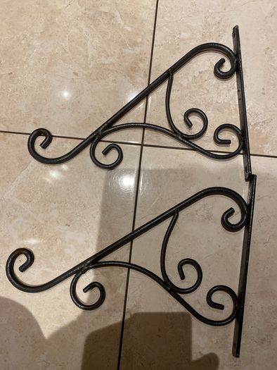 Cast iron hanging baskets hooks