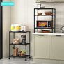 Black Shelving Unit, 42 x 32 x 165 cm, 6 Tier Tall Narrow Shelving Unit with Wheels and Anti-slip Feet, adjustable shelving & storage Rack for Garage, Bathroom, kitchen, Corner Image 4