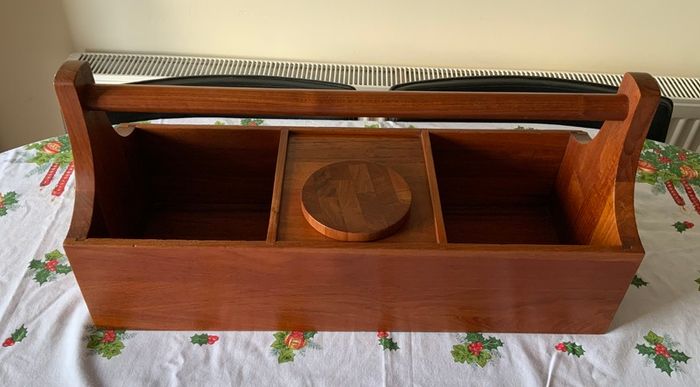 Vintage Jens Quistgaard Picnic Box with Ice Bucket Teak Mid Century