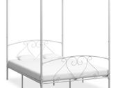 Canopy Bed Frame White Metal 140x200 cm