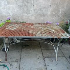 Garden large metal table rusted