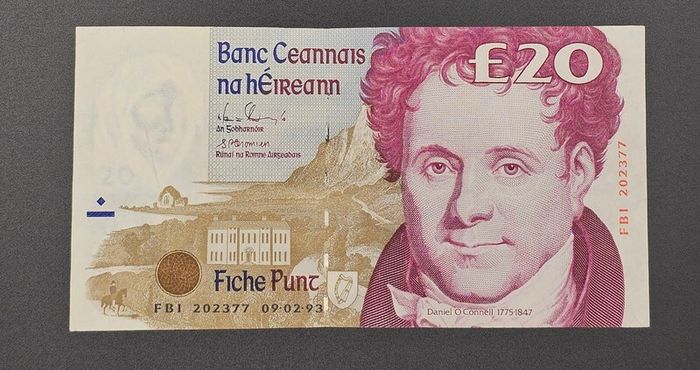 Irish 20 Pound Daniel O'Connell Banknote - 1993 - Central Bank of Ireland (Series C)