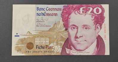 Irish 20 Pound Daniel O'Connell Banknote - 1993 - Central Bank of Ireland (Series C)