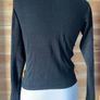 Women's knit top Black deep V neck jumper Kookai size 10 Image 4
