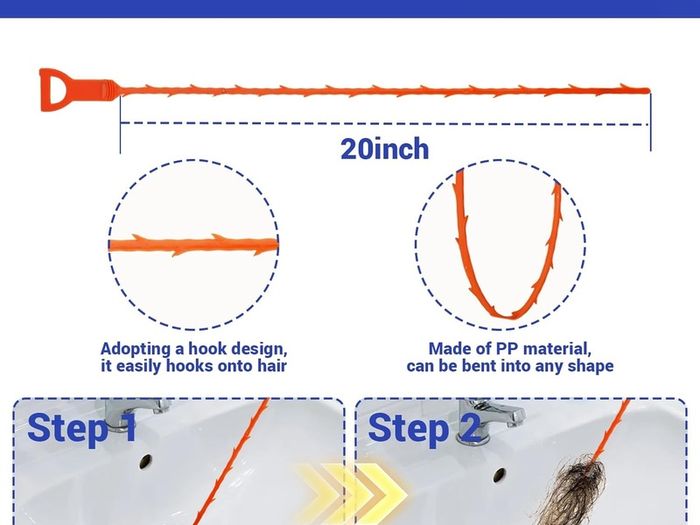 Drain Snake 33Ft with Gloves,Flexible Plumbing Snake Drain Auger Clog Remover Tool for Hair,Heavy Duty Drain Unclogger for Kitchen Sink, Plumbers Snakes for unclogging Bathroom Shower, Bathtub Toilet