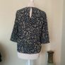 Navy, green & beige blouse. Size S Image 4