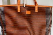 AVENE Eau Thermale tote carry bag holdall.. Black stripes with orange trim &amp; and inner sac. IMMACULATE UNUSED &amp; AS NEW.