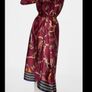 dress Bnwt Zara burgundy scarf print shirt dress with side slits small Image 2