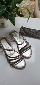 GIOSEPPO silver bling strappy sandals Sz 41 (Fit 7-7.5 UK)