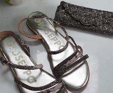 GIOSEPPO silver bling strappy sandals Sz 41 (Fit 7-7.5 UK)