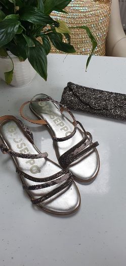 GIOSEPPO silver bling strappy sandals Sz 41 (Fit 7-7.5 UK)
