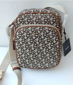 DKNY Donna Karen Gigi Monogram Flight Crossbody Bag in Gift Box