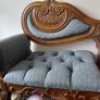 Vintage Victorian-Style Telephone Chair / Gossip Bench with Glass Top Image 2