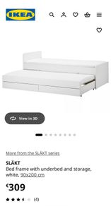 IKEA SLAKT Single Bed Frame with Underbed and Storage PLUS Dormiente NATURAL LATEX mattress PLUS underbed mattress