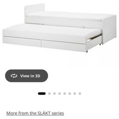 IKEA SLAKT Single Bed Frame with Underbed and Storage PLUS Dormiente NATURAL LATEX mattress PLUS underbed mattress
