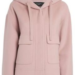 Max Mara Gary Hooded Patch Pocket Jacket - Powder Pink - RRP 529 - Fits UK 12