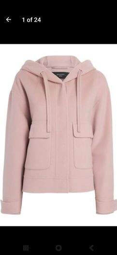 Max Mara Gary Hooded Patch Pocket Jacket - Powder Pink - RRP 529 - Fits UK 12