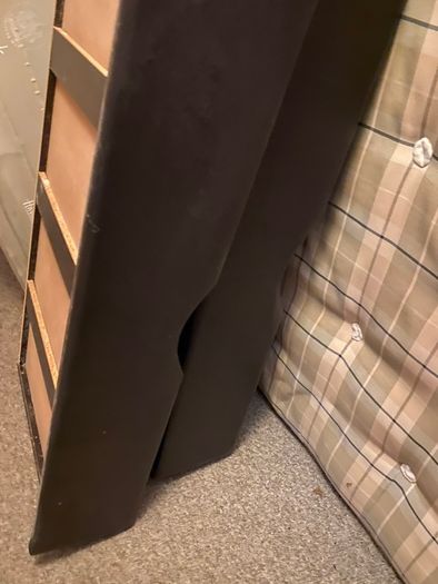 Faux leather king sleigh bed