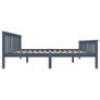 Bed Frame Grey Solid Pinewood 150 x 200 cm Image 5
