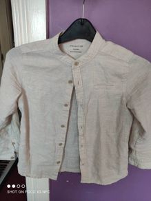 Linen beige shirt five six years old