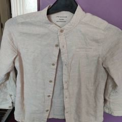 Linen beige shirt five six years old