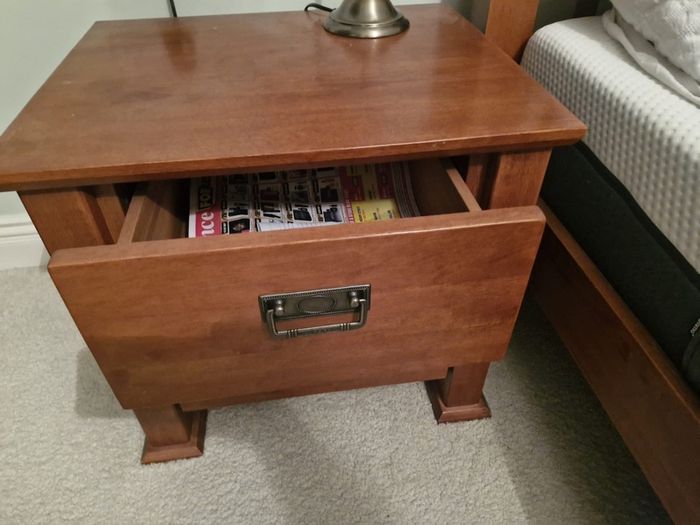 Pair of Solid Wooden Bedside Lockers