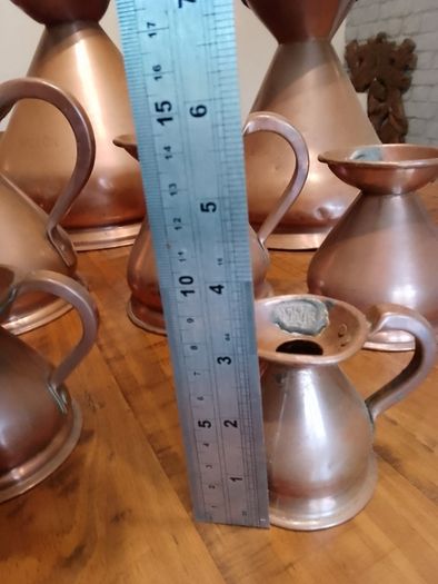 vintage copper measure jug collection