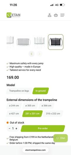 Safety Net for Etan Trampoline
