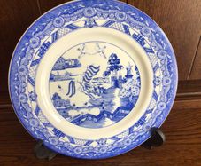 Gladstone Working Pottery Museum Nottingham Willow plate city of lace