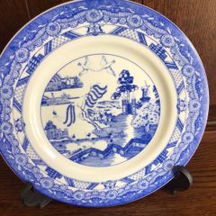 Gladstone Working Pottery Museum Nottingham Willow plate city of lace