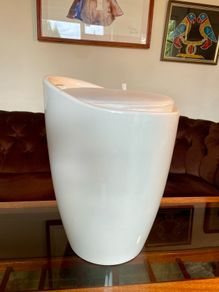 Wenko Rare Y2K Storage Stool Seat with White Faux Leather Lid